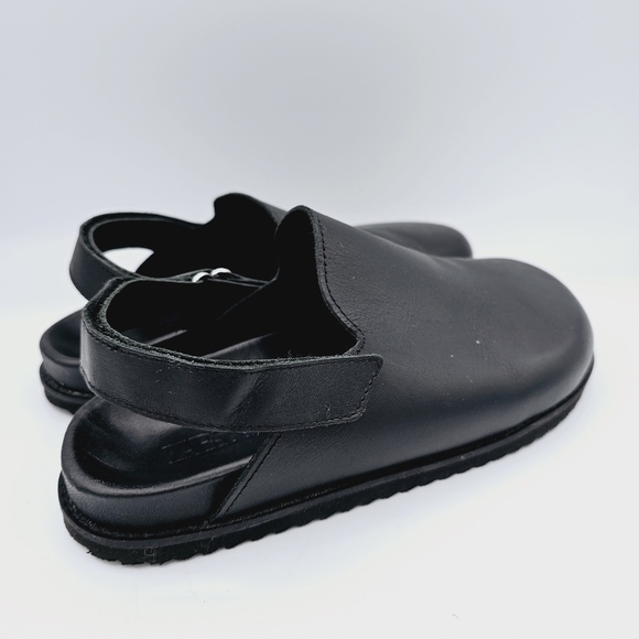 Zara Black Leather Clogs in 100% Cowhide Leather, size 5 - Picture 7 of 13